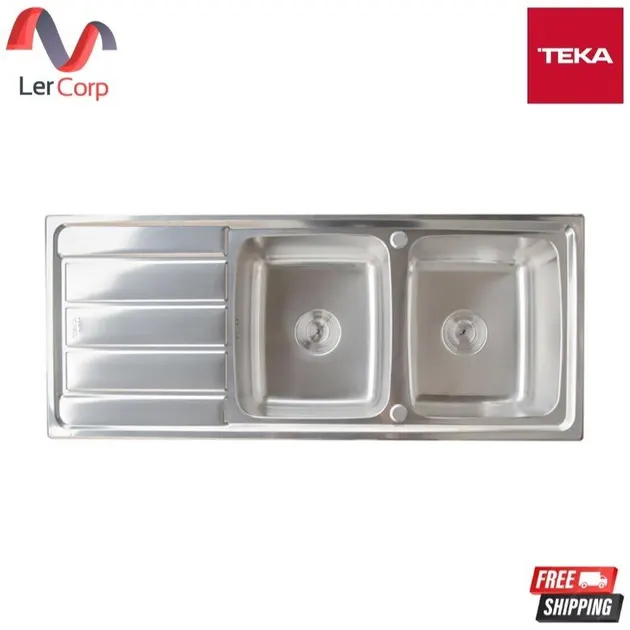(Teka) Sink 2 Bowl 1 Drainboard VELA 120 2B 1D