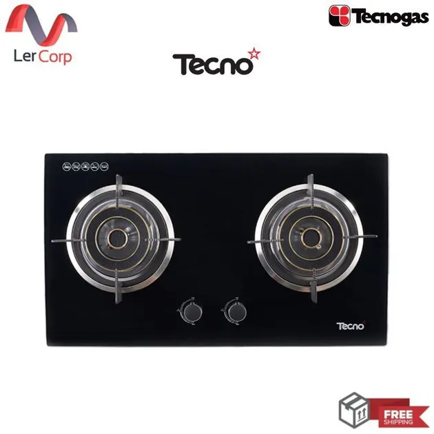 (Tecno) 2-Burner Built-in Gas Hob Tempered Glass Frame Black 7 Series tns hb 207140 gb
