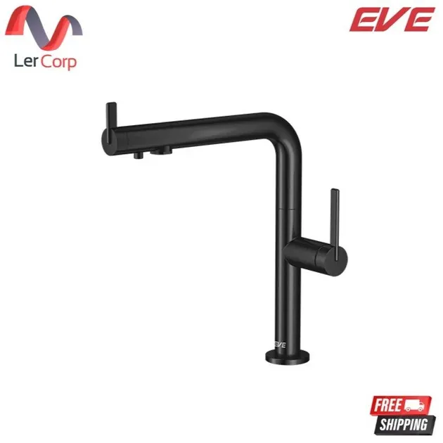(Eve) 3-Way Kitchen Sink Faucet with Drinking Water Mixer VINA 3 BLACK EP
