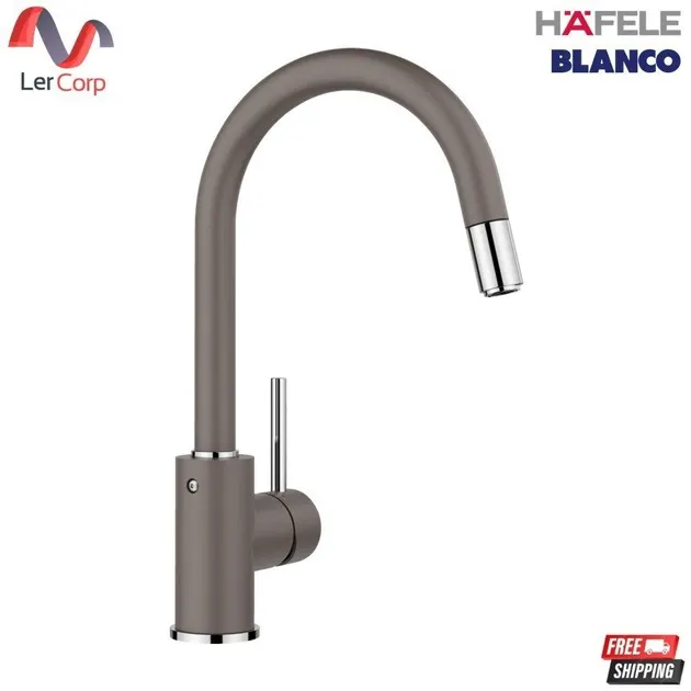 (Hafele) BLANCO MIDA-S Kitchen Sink Faucet, High Spout, Pull-Down Spray Head, Volcano Grey, Model 569.08.052