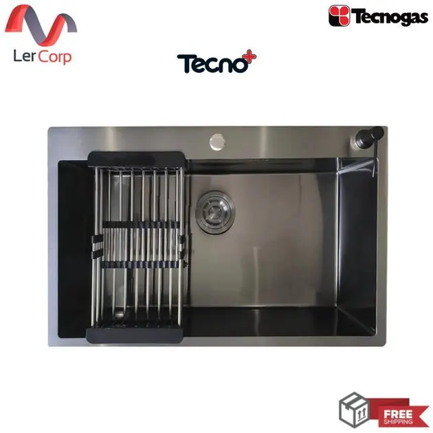 (Tecno) Single Bowl Undermount Sink TNP 805022 BLACK