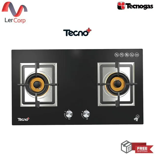 (Tecno) Tecnoplus Gas Cooktop 2 Burners Model TNP HB 2079 GB.03 78 cm