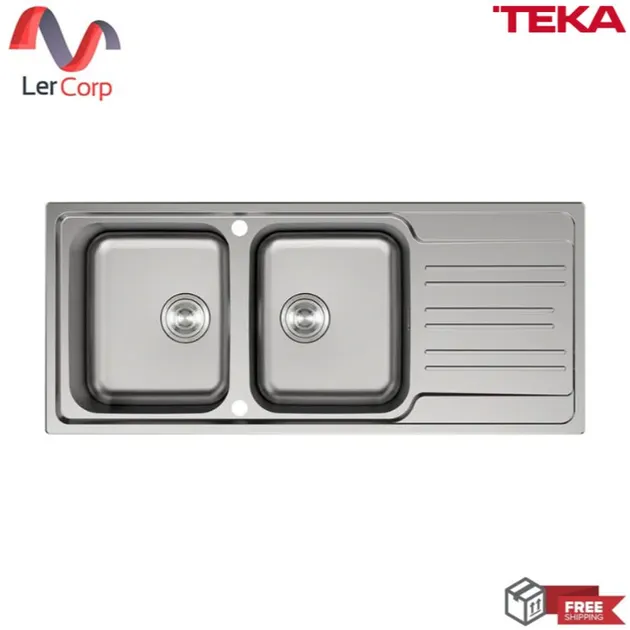 (Teka) Undermount Kitchen Sink 2 Bowls 1 Drainboard TG 120 2B1D