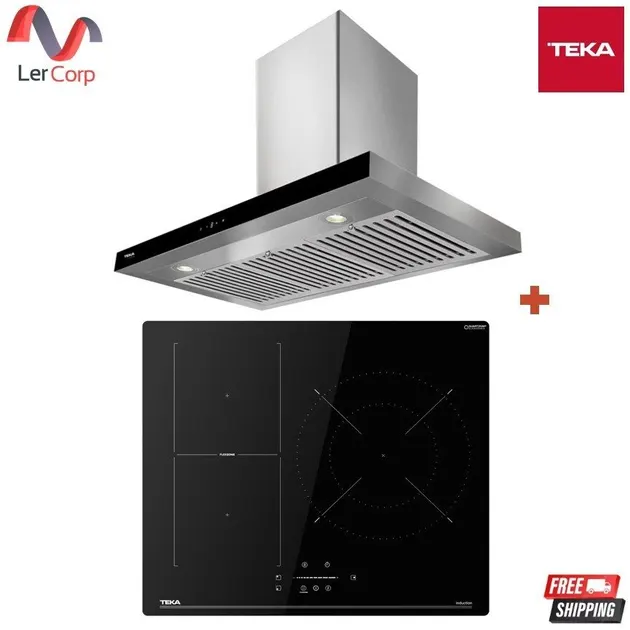 (Teka) LINEA Range Hood LDH TC 90.1 90 cm + IBF 63210 SSM BK Built-in Induction Hob 60 cm