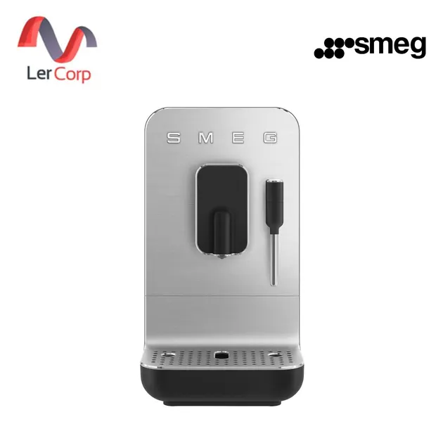 (Smeg) Automatic Espresso Machine Retro Design 19 Bar Pressure with Milk Frother Black (BCC12BLMEU)