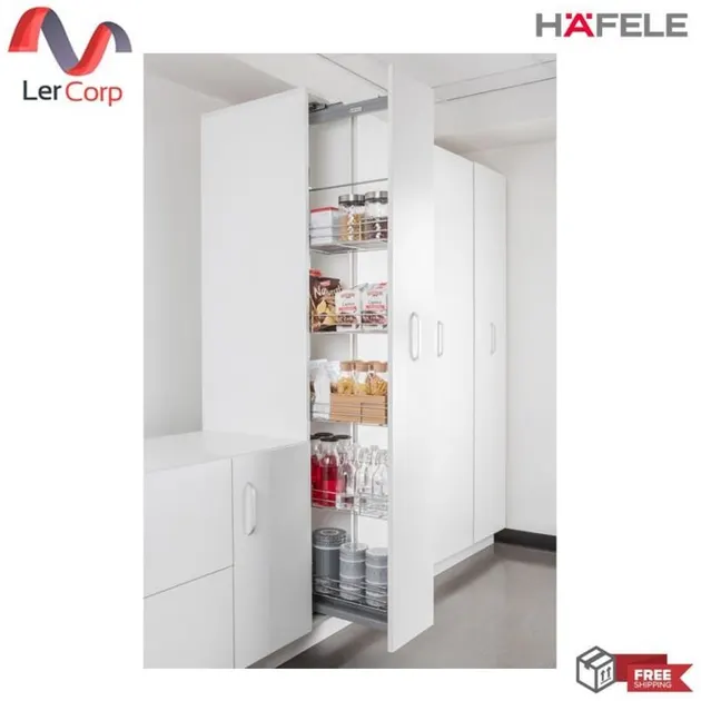 (Hafele) Front Pull-Out Pantry 5-Layer Set for 300-400 mm Cabinets, Material Selectable 495.35.317