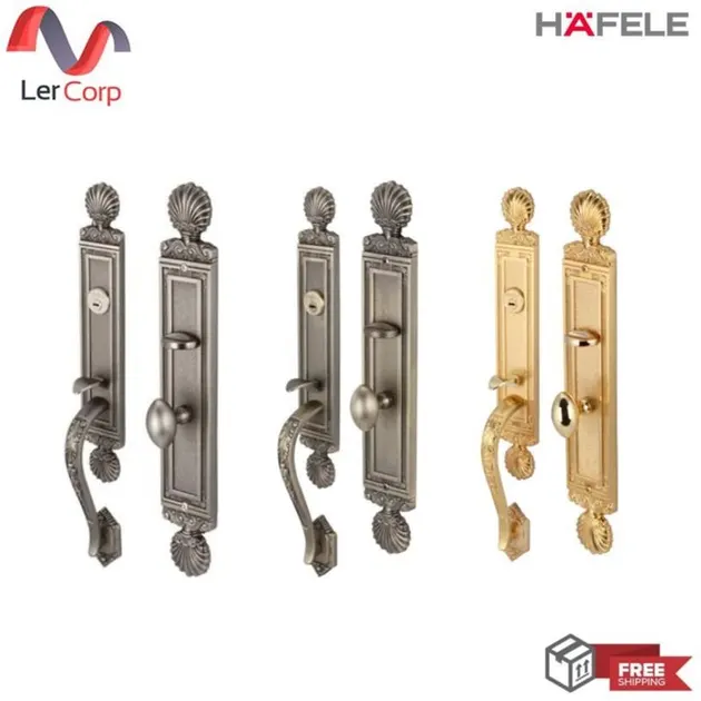 (Hafele) Zinc Alloy Door Handle with Mortice Lock System Premium Model (Type A) Nickel Matte Black (499.94.120)