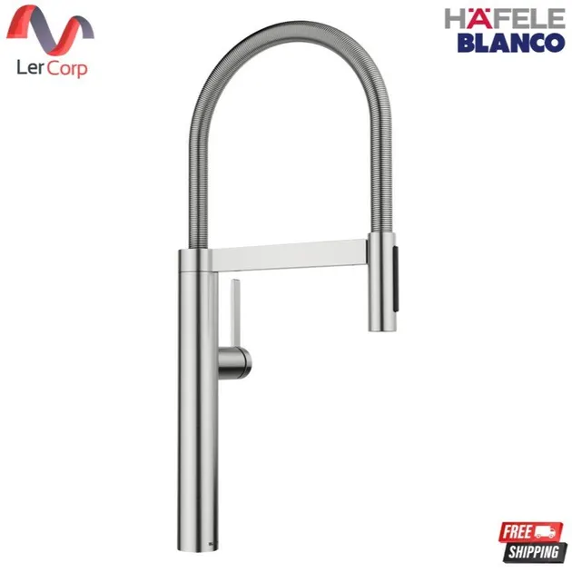 (Hafele) BLANCO CULINA-S II Kitchen Sink Faucet Semi-Pro Pull-Out Dual Spray PVD Steel (495.50.308)(569.11.300)