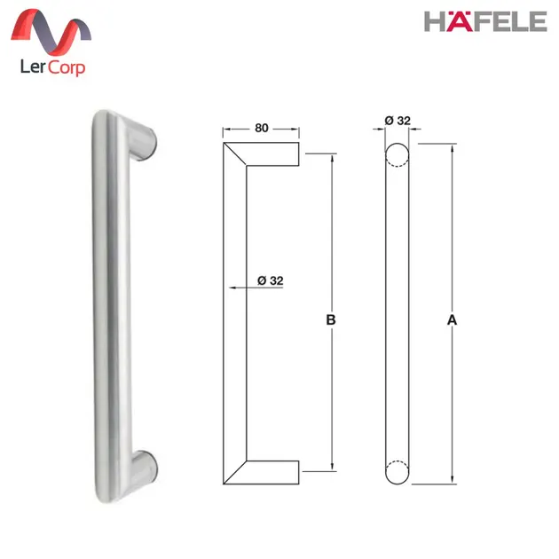 (Hafele) ชุดมือจับดึง สแตนเลสด้าน (903.05.850)