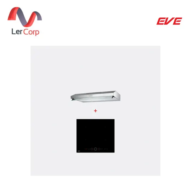 (Eve) 4-Burner Induction Cooktop Built-in HB60-4INDBRIDGE/TCR + Standard Range Hood HF-HSM102AT-90