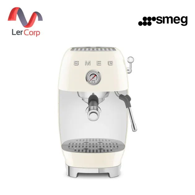 (Smeg) 50's Retro Style Espresso Coffee Machine with Cold Brew Function, Cream (ECF03CREU)