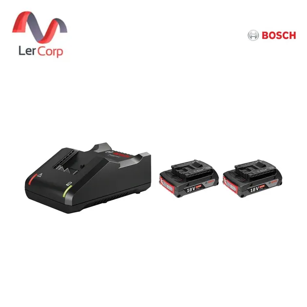 (Bosch PT) แบตเตอรี่ 2 x GBA 18V 2.0Ah พร้อมเครื่องชาร์จ GAL 18V-40 Professional ชุดอุปกรณ์เริ่มต้น เทคโนโลยี COOLPACK