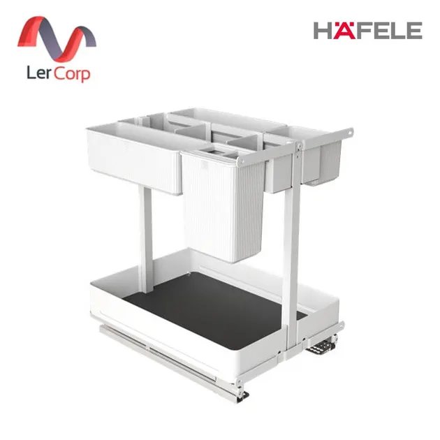 (Hafele) ชุดใส่อุปกรณ์ทำอาหารอเนกประสงค์แบบบานดึง 300 มม. สีขาว (545.14.410)