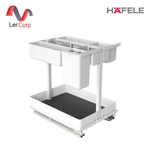 (Hafele) ชุดใส่อุปกรณ์ทำอาหารอเนกประสงค์แบบบานดึง 400 มม. สีขาว (545.14.411)