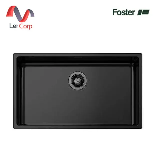 (Foster) อ่างล้างจานสแตนเลส 1 หลุม ฝังใต้เคาน์เตอร์ ผิวเคลือบ PVD สีดำควัน (1157853)