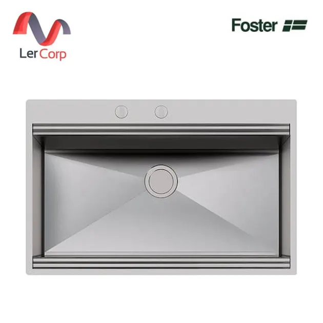(Foster) อ่างล้างจานสแตนเลส Milanello workstation 1 หลุม พร้อมอุปกรณ์เสริมแบบเลื่อนได้ (1034050)