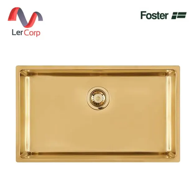 (Foster) อ่างล้างจานสแตนเลส ฝัง 1 หลุม ผิวเคลือบ PVD สีทอง (2157 859)
