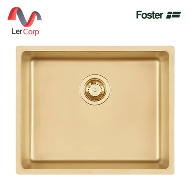 (Foster) อ่างล้างจานสแตนเลส 1 หลุม ฝังใต้เคาน์เตอร์ ผิวฟูเม่ เคลือบสี Gold ด้วยเทคนิค PVD (1155859)