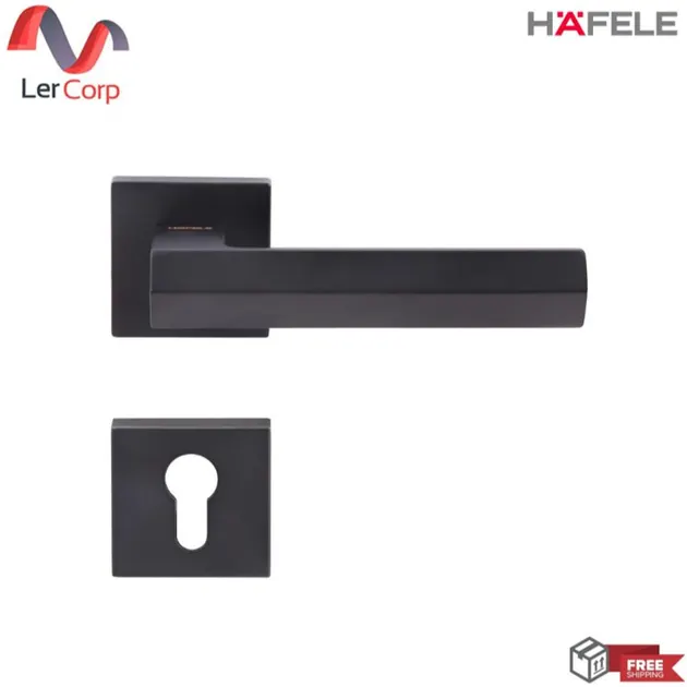 (Hafele) General Room Lever Handle Black Matte (489.11.042)