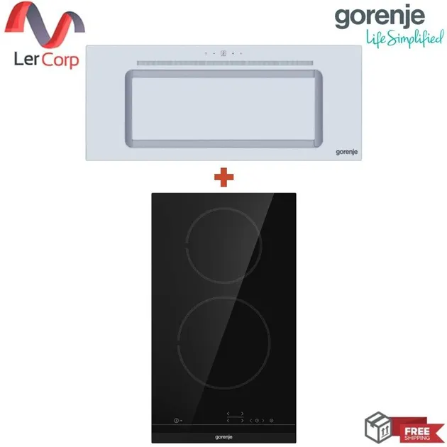 (Gorenje) Built-in Undercabinet Range Hood WHU52-TH + 30cm Electric Cooktop ECT321BCSC