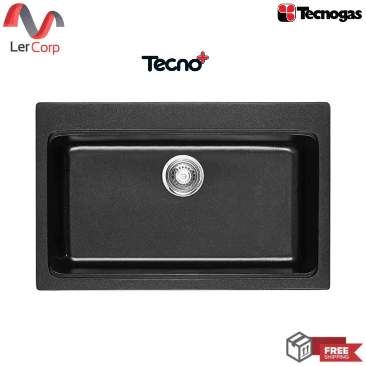 (Tecnogas) Granite Single Bowl Drop-In Kitchen Sink Tecnoplus Model TNP 764821 Size 76 cm. Depth 21 cm.