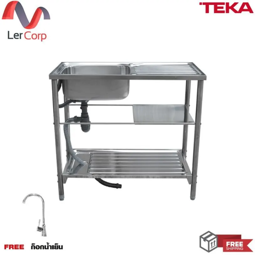 (Teka) AP PLUS 1B 1D Stainless Steel Freestanding Kitchen Sink with Cold Water Tap