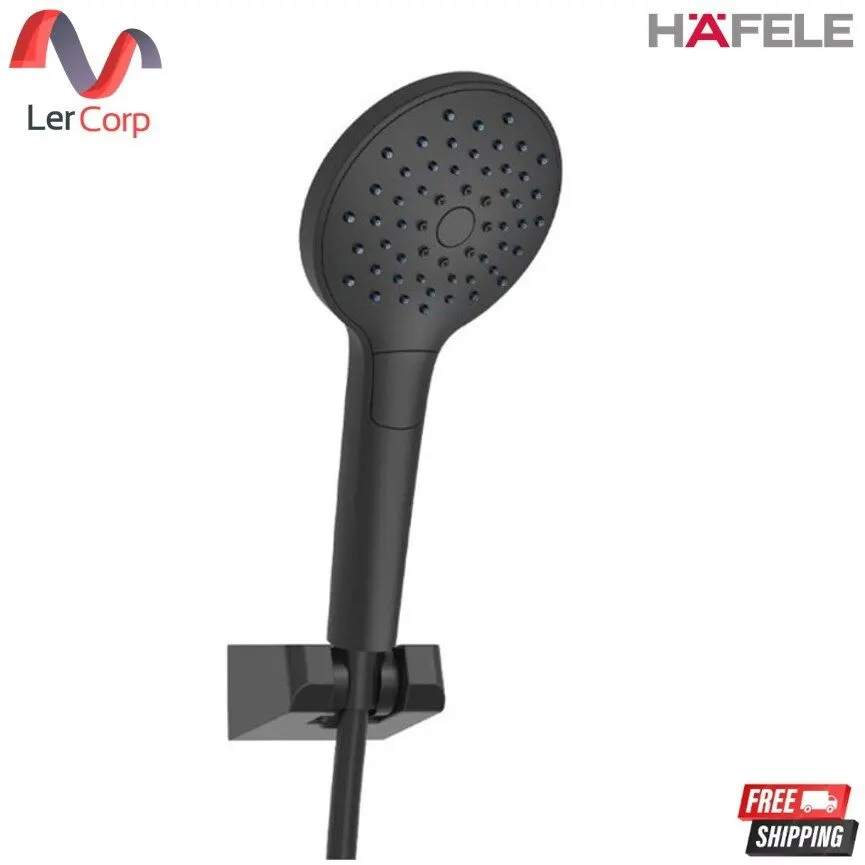 (Hafele) Showerhead with Easy Clean Hose, Black (495.60.687)
