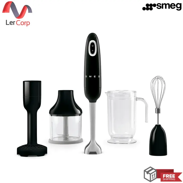 (Smeg) Hand Blender 50's Retro Style Aesthetic Model HBF22BLEU Black
