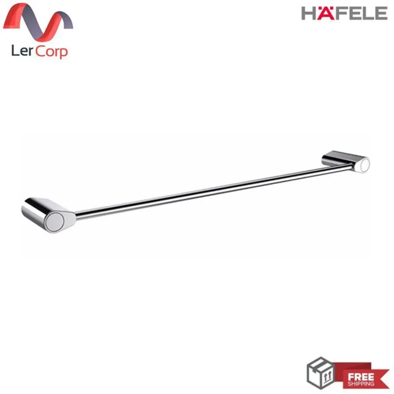 (Hafele) Single Towel Bar 600 mm. O-Push Model Chrome (485.80.016)