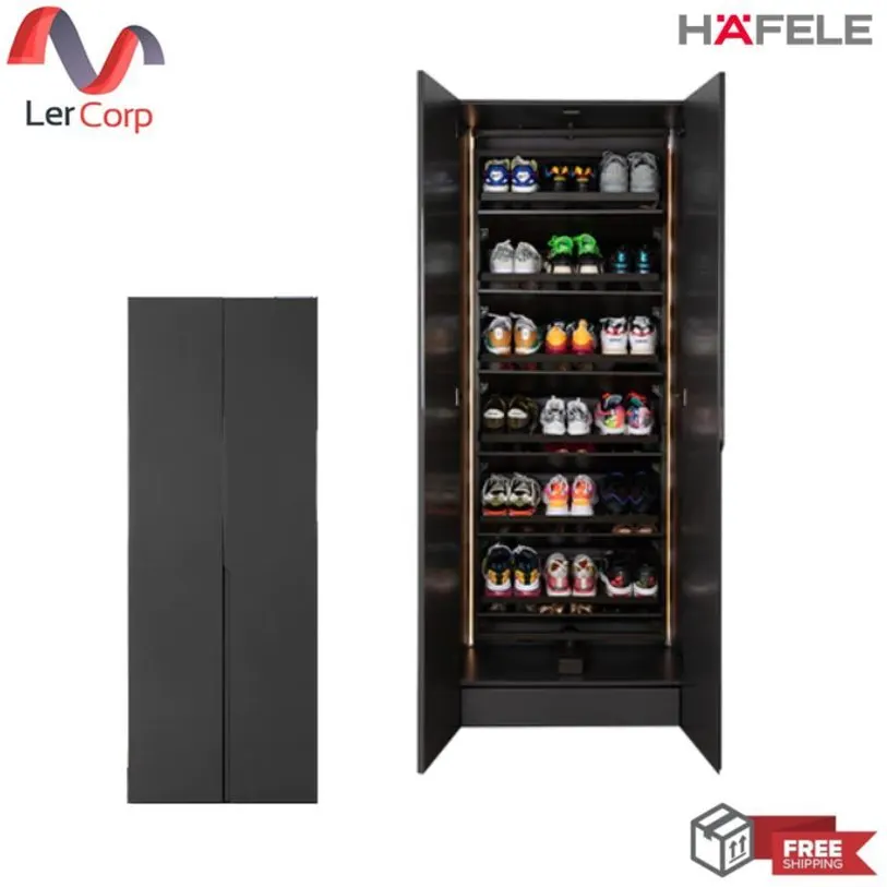 (Hafele) Pull-out Shoe Cabinet with 180° Rotating Shelves 12 Levels (498.05.218)