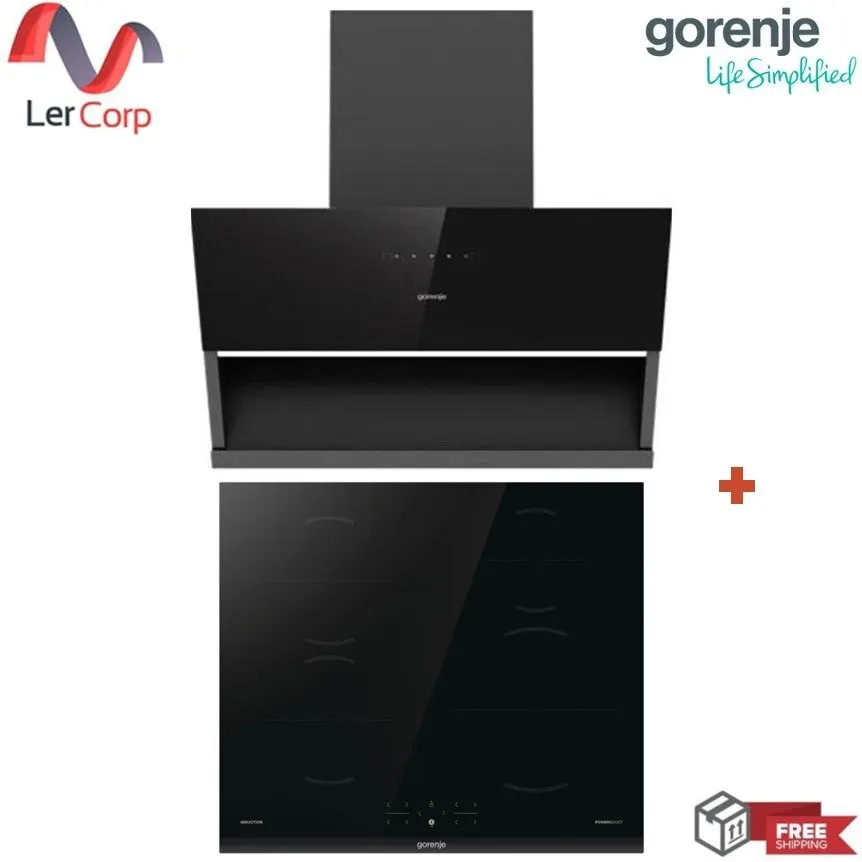 (Gorenje) Cooker Hood Model PWHI94BG-TH + 4 Zone 60 cm Induction Cooktop Touch Control Model GI6401BC