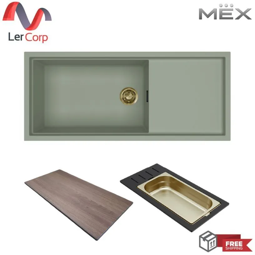 (MEX) Single Bowl Single Drainboard Stainless Steel Sink Model SINTESI510SGG