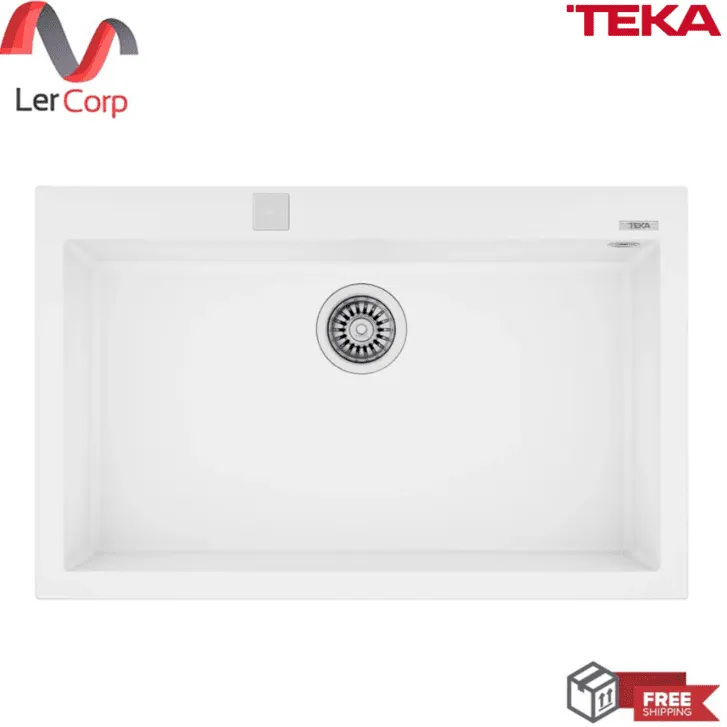 Synthetic Granite Drop-In Kitchen Sink 1 Bowl ForSquare 72.40 TG AUTO Arctic White