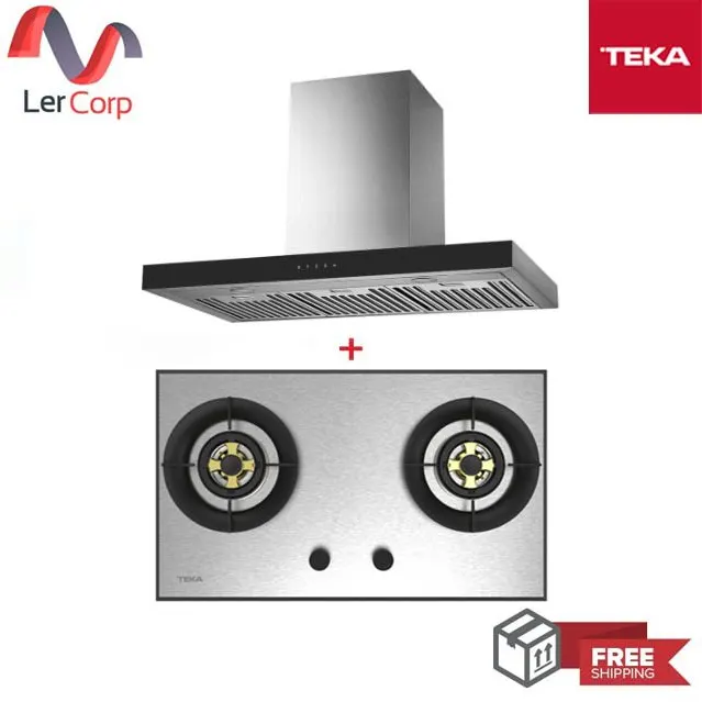 (TEKA) Cooker Hood DDX 90 + 2-Burner Gas Stove GTS 76 2G SS