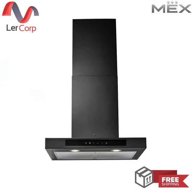 (MEX) Box-shaped Range Hood Black 60 cm Model K634B60
