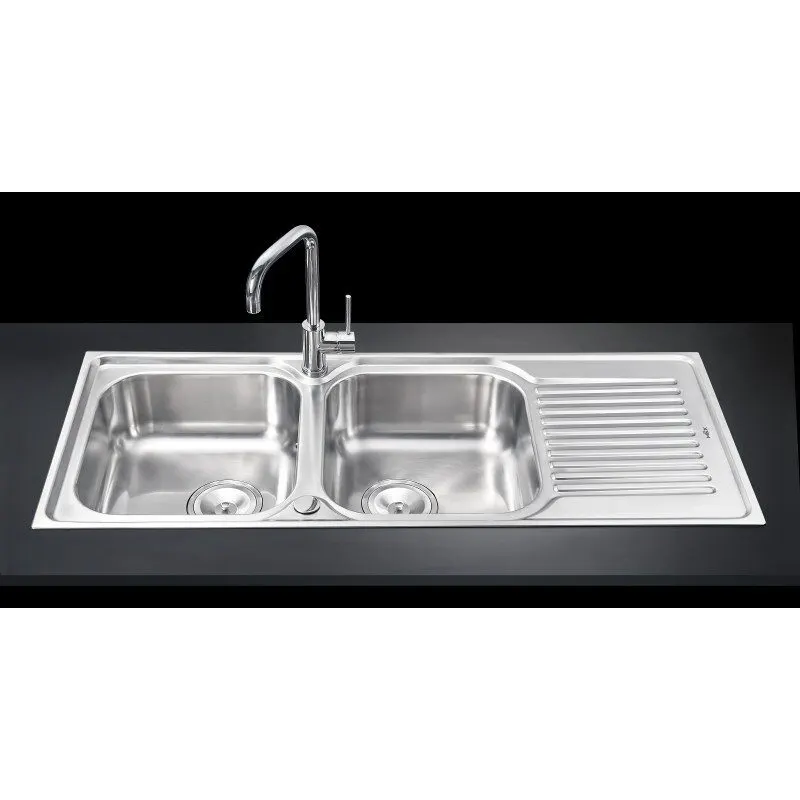 (Mex) Double Bowl Single Drainboard Sink Model DLA202 (Stainless Steel)