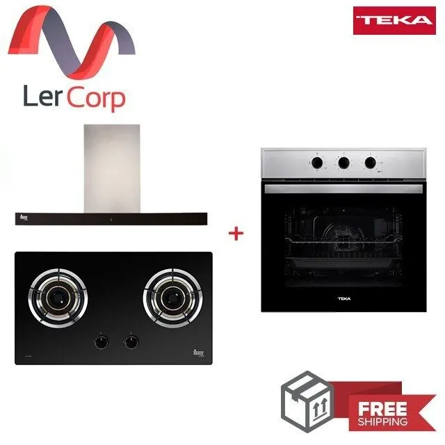(Teka) Cooker Hood LDH TC 90 + Gas Hob GL 73 2G AI AL + Oven HBB 615 GD