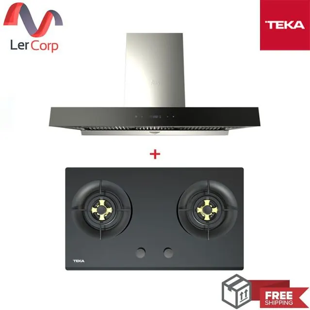 (TEKA) Wall-Mounted Cooker Hood DHW 90 T0 + 2-Burner Gas Cooktop GTS 78 2G