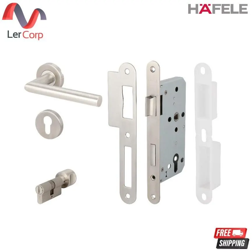 (Hafele) Stainless Steel Lever Handle Door Set Standard Model Bathroom Door Type A (499.10.108)