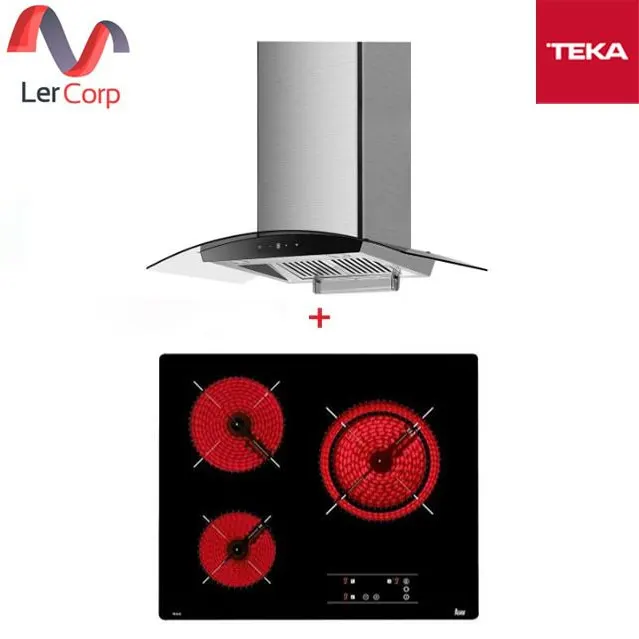 (TEKA) Chimney Hood Model NCW 90 T30 + Ceramic Cooktop Model TB 6304