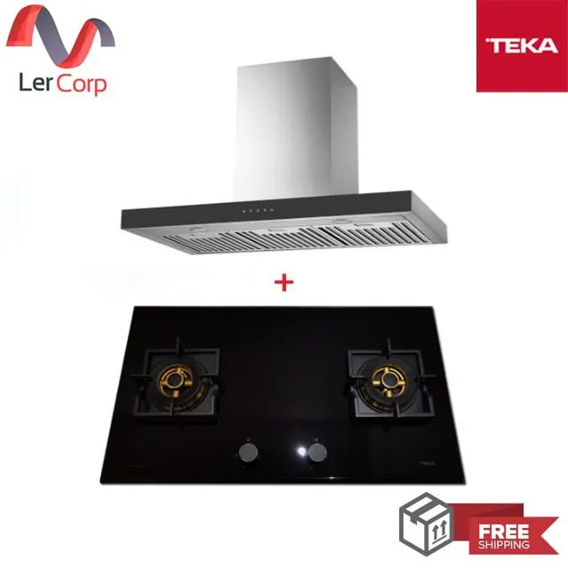 (TEKA) Range Hood DDX 90 + 2-Burner Gas Hob GB LUX 78 2G AI AL TR