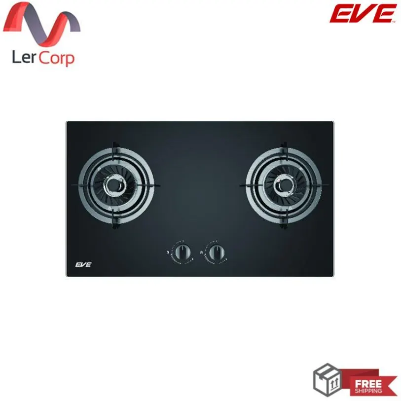 (EVE) 2-Burner Built-in Gas Cooktop Glass Base FURY 2B