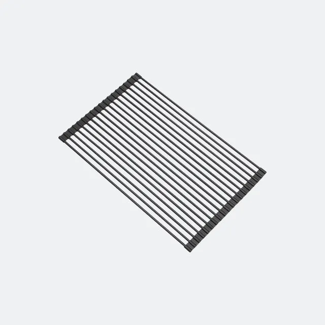 (Eve) Black Roll Rack Aluminum Dish Drying Rack