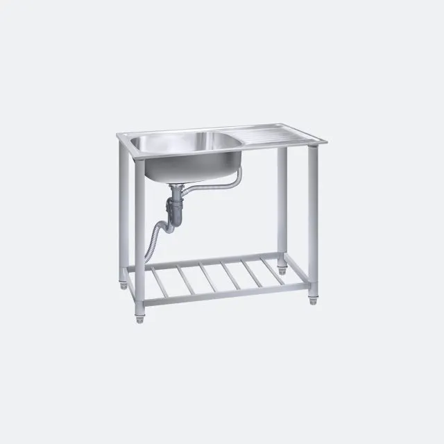 (EVE) Single Bowl Kitchen Sink with Drainboard and Stand CLASS 1000/500