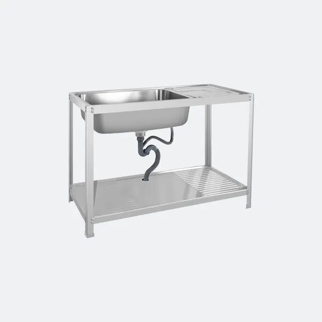 (Eve) Single Bowl Kitchen Sink with Stand and Dish Rack YORK 1200/500 Free Cold Water Tap