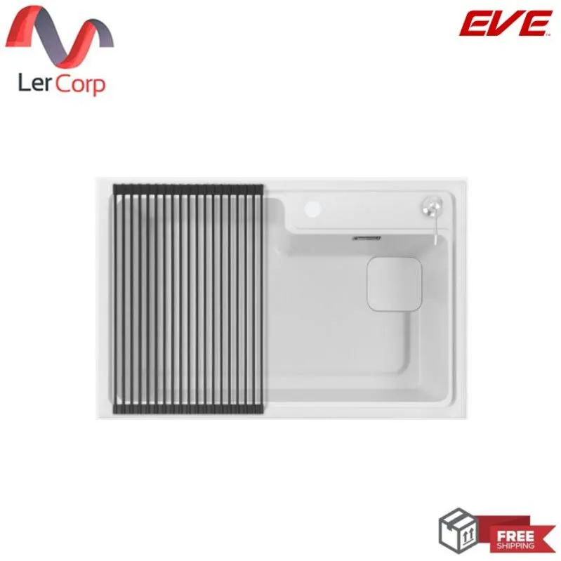 (EVE) Single Bowl Granite Composite Sink Model PHILIP 800/520 WHITE