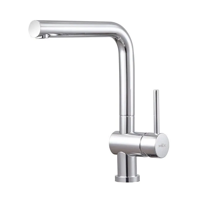 MEX Hot-Cold Mixer Tap with Lever Handle, High Curved Spout Model 1345-D6