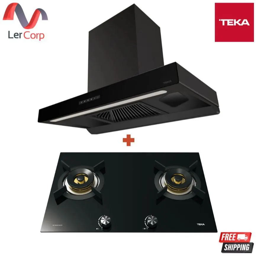 (Teka) 90 cm Cooker Hood Model DLH 9158 T + 2-Burner Gas Hob Model GFI 78 2G AI AL TR