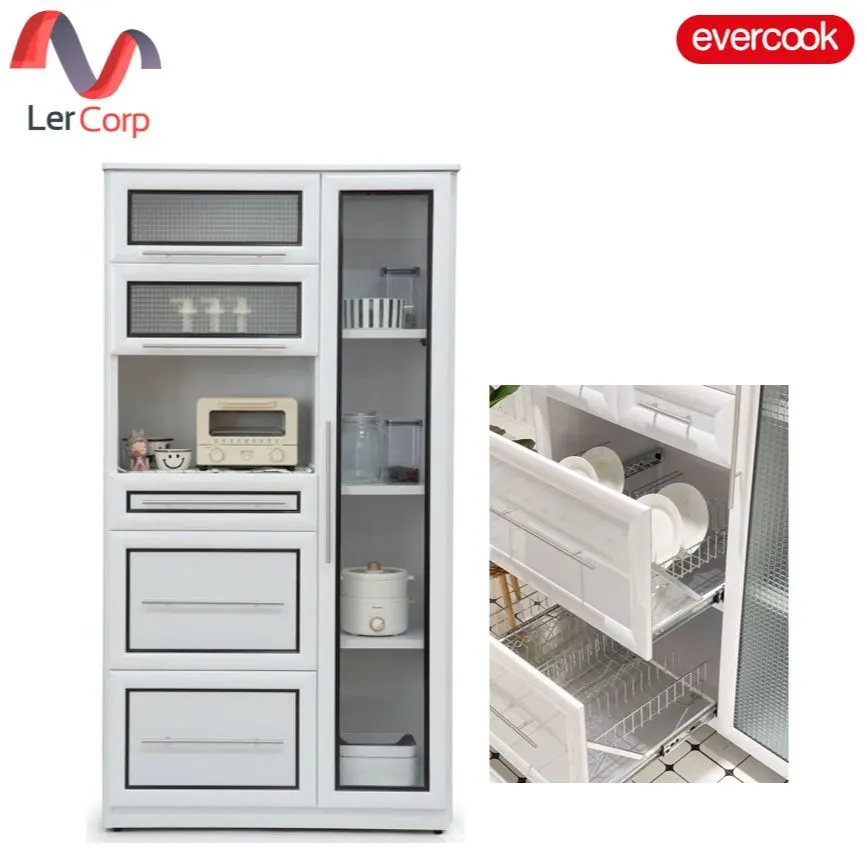 (evercook) 铝制餐具厨具柜 白色黑色边框门 100x189厘米 Dura-Pod Cupboard 9（成品）