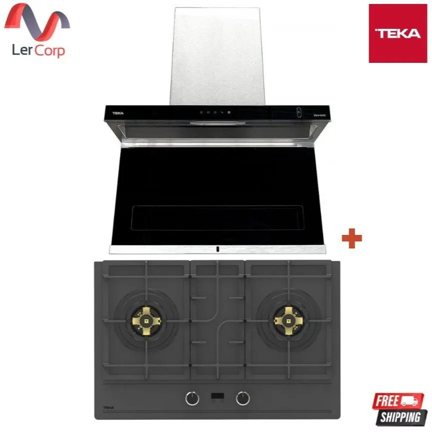 (Teka) 抽油烟机 型号 DSW 995 G + 嵌入式双头燃气灶 型号 GTI 78 2G AI AL TRB 78 厘米